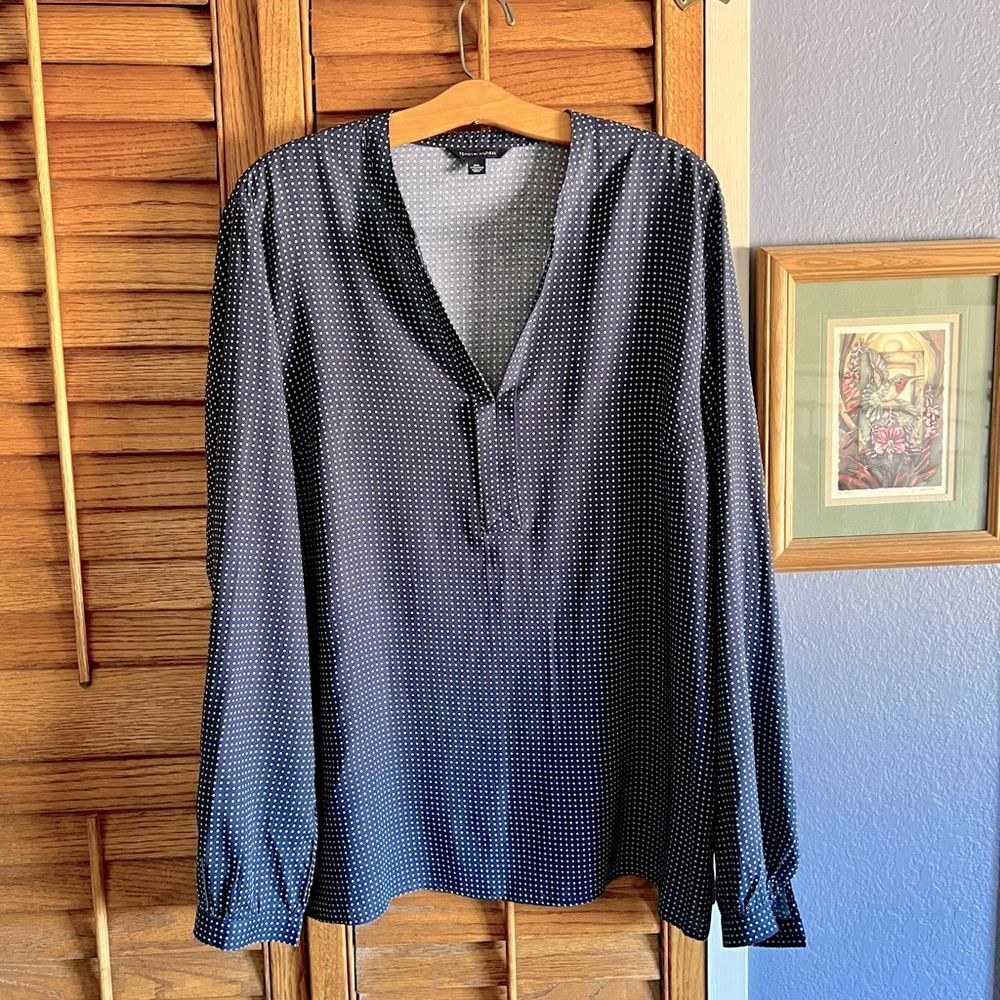 Tommy Hilfiger Navy Polka Dot Shirt XXL - Picture 2 of 12